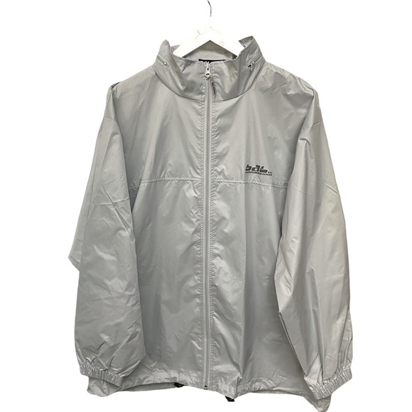 BALENO Jacket Light Gray Windbreaker Size XL Foldable Hood - Picture 5 of 9
